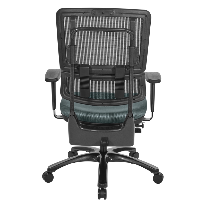 Vertical Black Mesh Back Chair in Gray Custom Fabric Seat