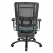 Vertical Black Mesh Back Chair in Gray Custom Fabric Seat