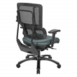 Vertical Black Mesh Back Chair in Gray Custom Fabric Seat