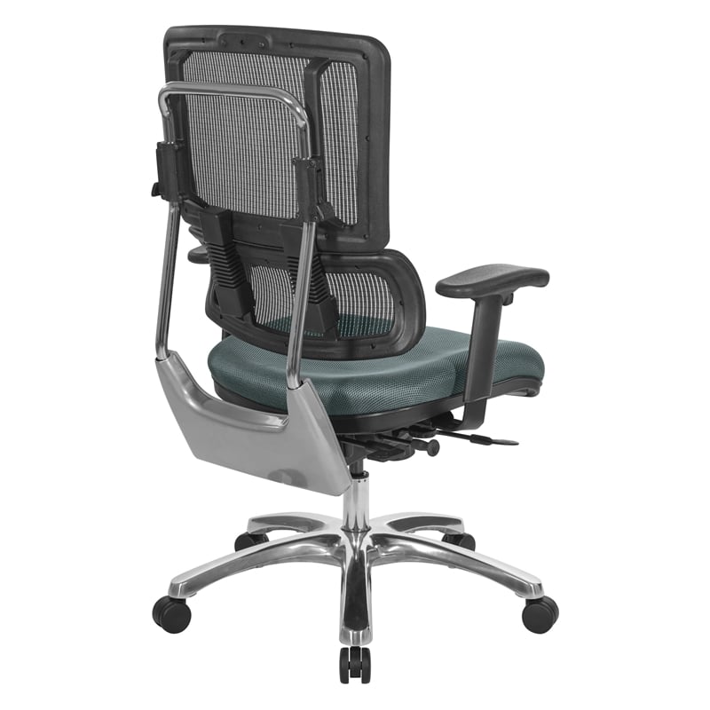Vertical Black Mesh Back Chair in Gray Fabric Mesh