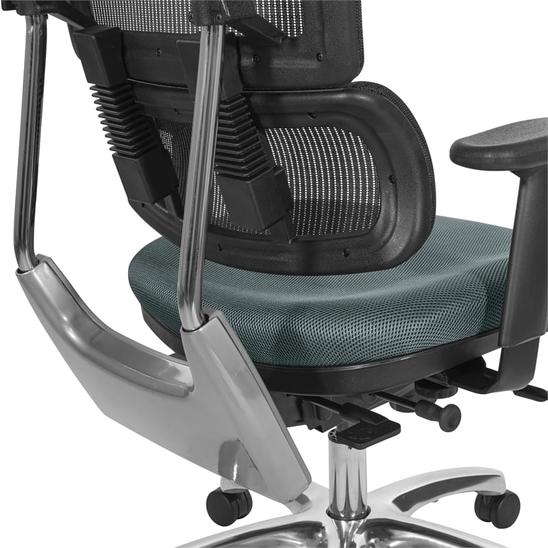 Vertical Black Mesh Back Chair in Gray Fabric Mesh