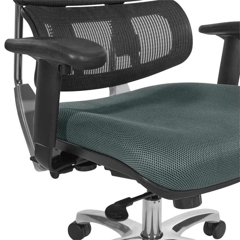 Vertical Black Mesh Back Chair in Gray Fabric Mesh