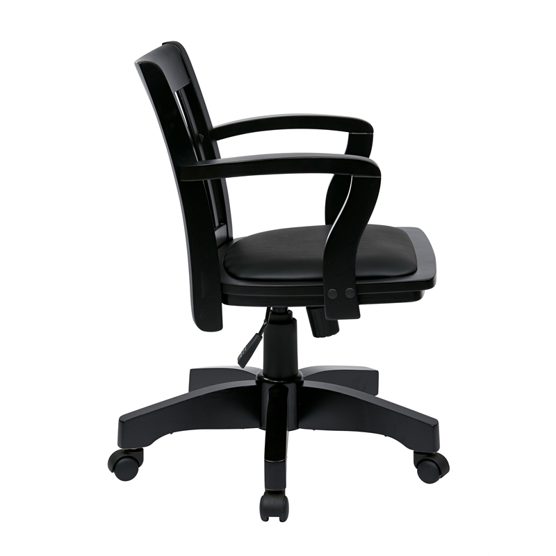 Deluxe Task Chair with Ratchet Back Height Adjustment  in Black Fabric Seat