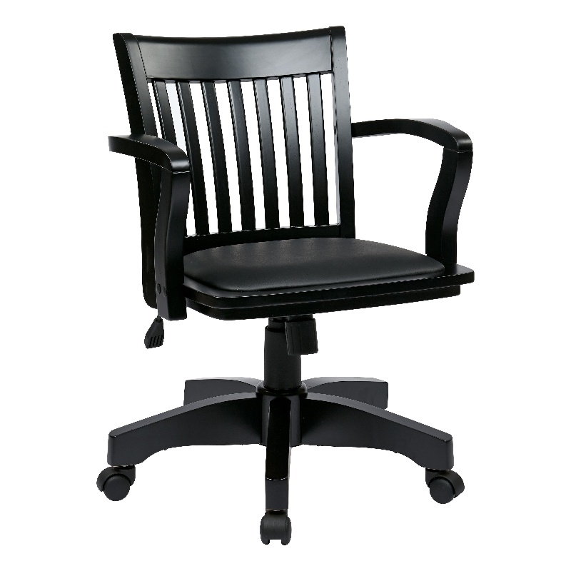 Deluxe Task Chair with Ratchet Back Height Adjustment  in Black Fabric Seat