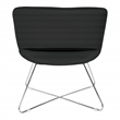 Lounge Chair in Black Faux Leather with Chrome Base