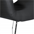 Lounge Chair in Black Faux Leather with Chrome Base