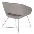 Lounge Chair in Gray Faux Leather with Chrome Base
