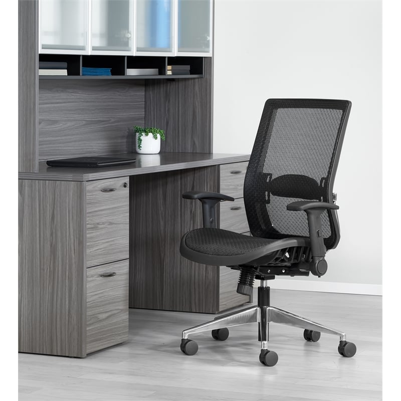 Black Matrix Back Manager's Office Chair with Black Plastic Matrix Seat