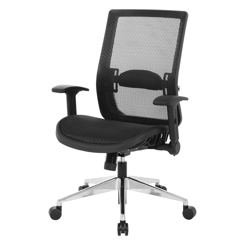 Black Matrix Back Manager's Office Chair with Black Plastic Matrix Seat