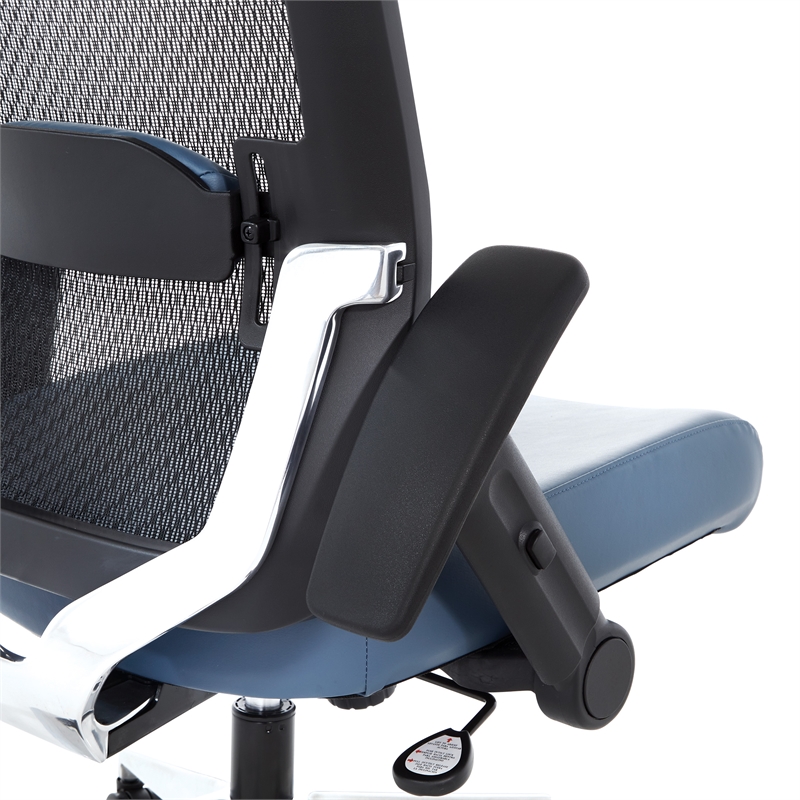 Black Matrix Back Manager's Office Chair with Dillon Blue  Fabric Seat