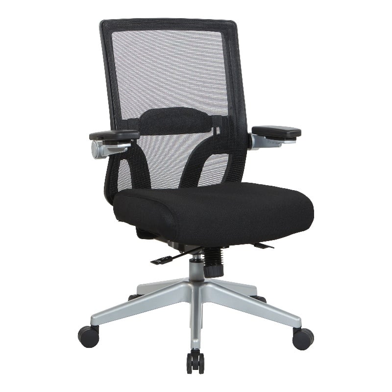 Manager's Chair with Breathable Mesh Back and Black Fabric Seat