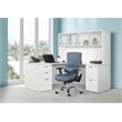 Back Manager's Chair in Dillon Blue Seat in Faux Leather