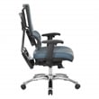 Back Manager's Chair in Dillon Blue Seat in Faux Leather