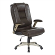Executive Bonded Leather Chair in Espresso with Cocoa Coated Flip Arms