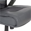 Executive Bonded Leather Chair in Charcoal Gray with Titanium Coated Flip Arms