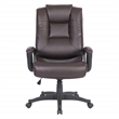 High Back Espresso Bonded Leather Chair with Padded Loop Arms