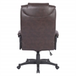 High Back Espresso Bonded Leather Chair with Padded Loop Arms