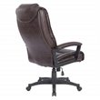 High Back Espresso Bonded Leather Chair with Padded Loop Arms
