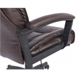 High Back Espresso Bonded Leather Chair with Padded Loop Arms