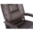 High Back Espresso Bonded Leather Chair with Padded Loop Arms