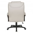 High Back Taupe Gray Bonded Leather Chair with Padded Loop Arms