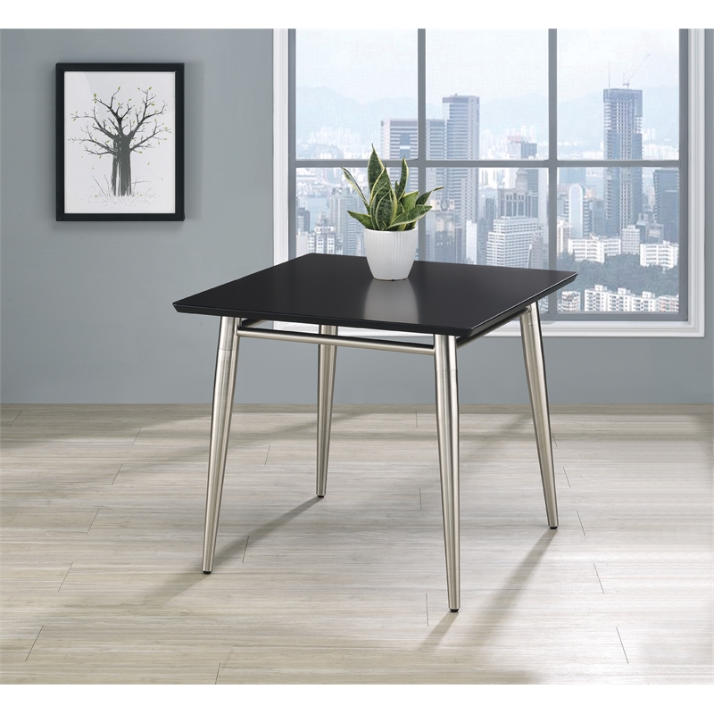 Brooklyn Square End Table with Engineered Wood Black Top
