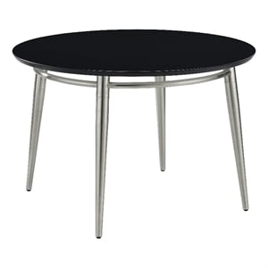 Brooklyn Round Coffee Table with Engineered Wood Black Top