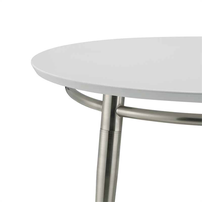 Brooklyn Round Coffee Table Engineered Wood in Black with White Top