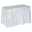 Folding Beverage Ice Cooler Table in Resin with Sateen removable skirt