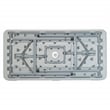 Folding Beverage Ice Cooler Table in Resin with Sateen removable skirt