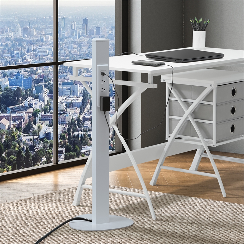 Power Anywhere Station-3AC/1USB- in Silver Metal