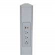 Power Anywhere Station-3AC/1USB- in Silver Metal