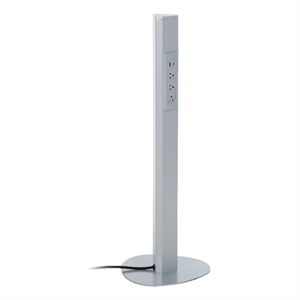 Power Anywhere Station-3AC/1USB- in Silver Metal