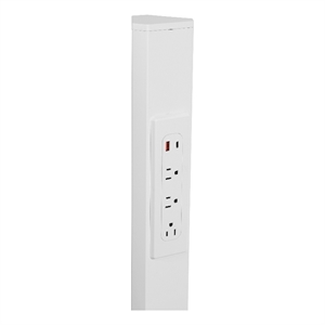 Power Anywhere Station-3AC/1USB- in White Metal