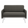 Lounge Loveseat in Smoke Faux Leather with Chrome Legs