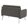 Lounge Loveseat in Smoke Faux Leather with Chrome Legs