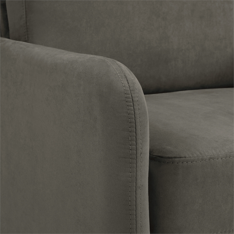 Lounge Loveseat in Charcoal Fabric with Chrome Legs