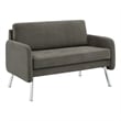 Lounge Loveseat in Charcoal Fabric with Chrome Legs
