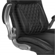 Executive Chair in Black Bonded Leather with Flip Arms