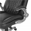 Executive Chair in Black Bonded Leather with Flip Arms