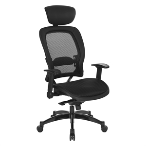 Executive Black Breathable Mesh Fabric Chair with Flip Arms
