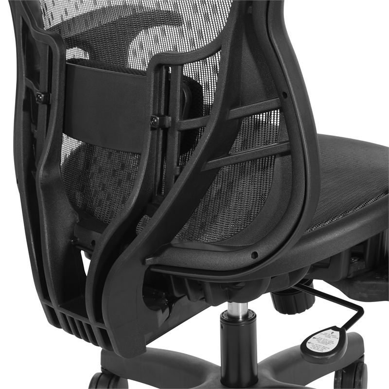 Deluxe R2 SpaceGrid Back Chair and Seat with Flip Arms  in Fabric Black