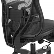 Deluxe R2 SpaceGrid Back Chair and Seat with Flip Arms  in Fabric Black