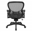 Deluxe R2 SpaceGrid Back Chair and Seat with Flip Arms  in Fabric Black