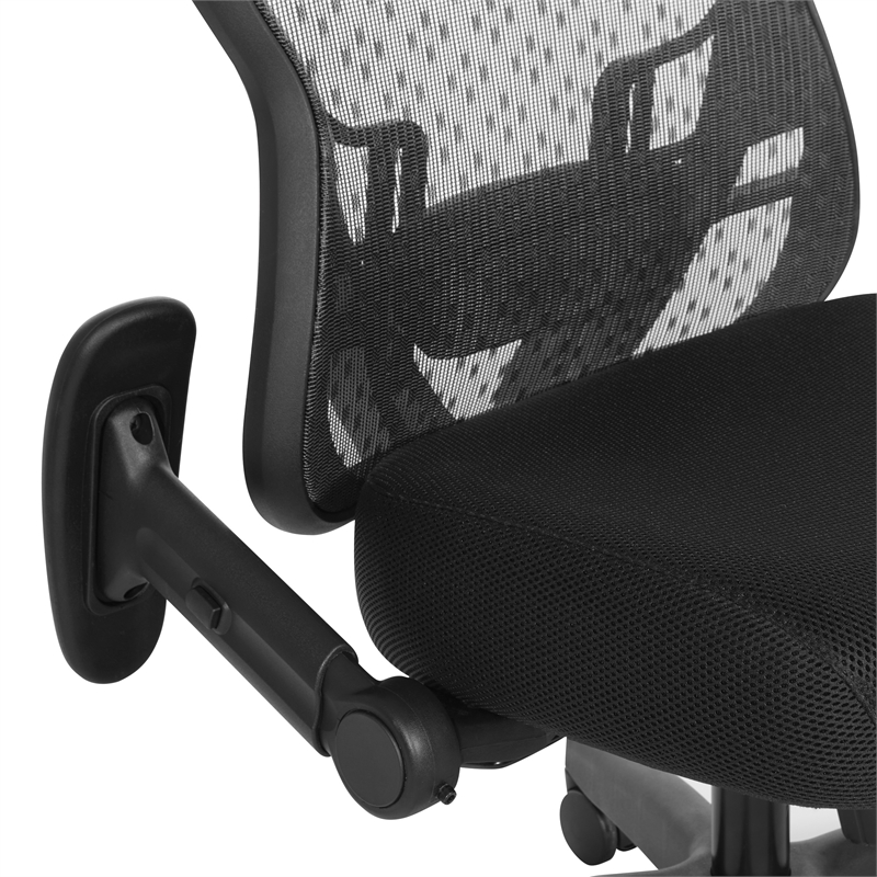 Deluxe R2 SpaceGrid Back with Memory Foam Mesh Seat Chair in Black Fabric