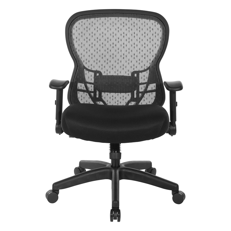 Deluxe R2 SpaceGrid Back with Memory Foam Mesh Seat Chair in Black Fabric