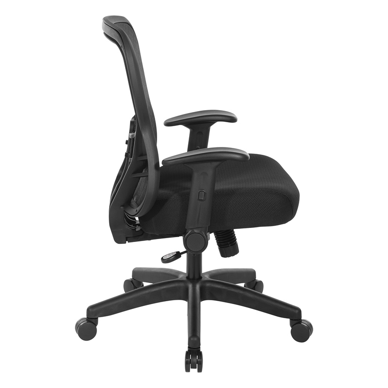 Deluxe R2 SpaceGrid Back with Memory Foam Mesh Seat Chair in Black Fabric