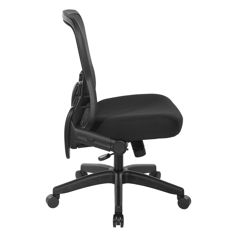 Deluxe R2 SpaceGrid Back with Memory Foam Mesh Seat Chair in Black Fabric