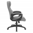 Managers Chair Taupe Faux Leather and Gray Mesh Accents with Padded Arms