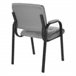 Guest Chair in Charcoal Gray Faux Leather in Black Finish Frame
